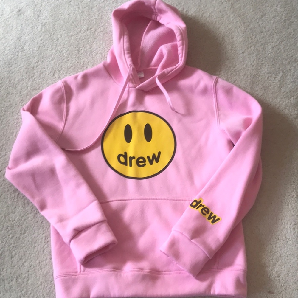 “Drew” pink hoodie sweatshirt